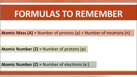 proton neutron electron formula